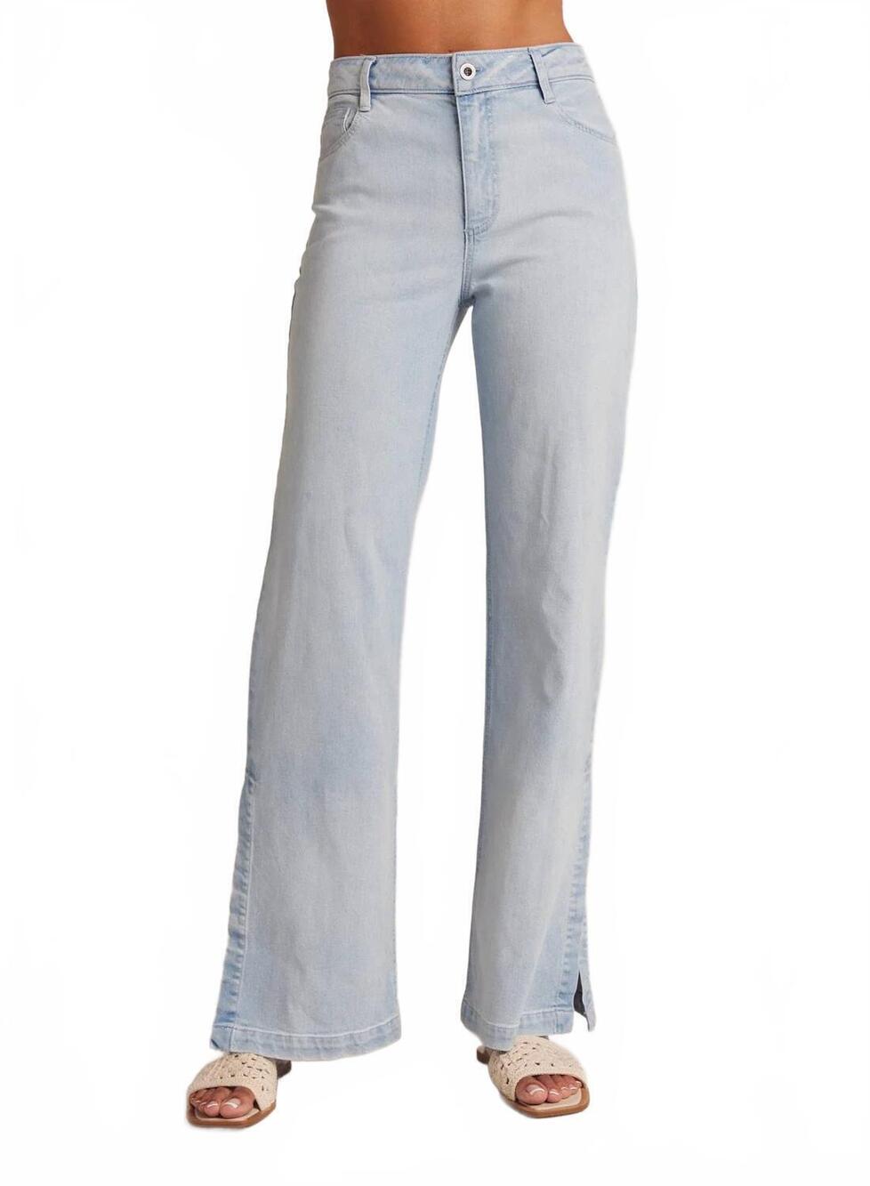 NEW BELLA DAHL cleo side slit jean in ocean mist
